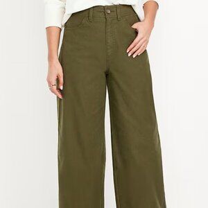 Old Navy Extra High Rise Olive Wide Leg Trousers, 6P